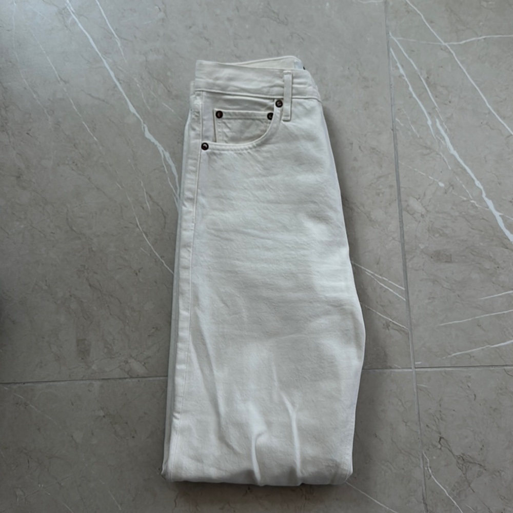 Agolde White Pinch Waist 90s Jeans